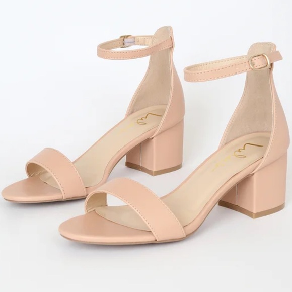 S5 - Lulus pink: tan Harper almond ankle strap heel size 7 - Picture 2 of 14
